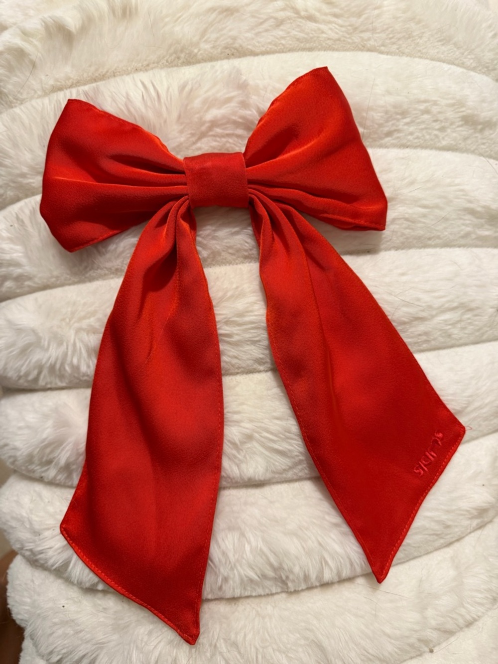 SKIMS Red Satin Hair Bow